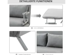 HOMCOM 2-Sitzer Schlafsofa mit Armlehne 111 x 80 x 78cm