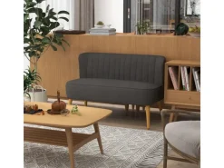 HOMCOM 2-Sitzer Stoffsofa Holz 117 x 56,5 x 77cm