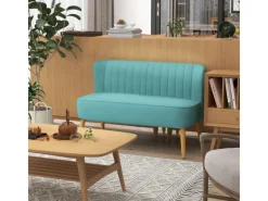 HOMCOM 2-Sitzer Stoffsofa Samtartiges 117 x 56,5 x 77 cm