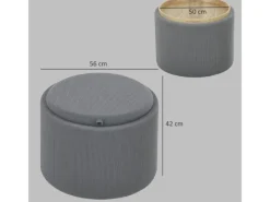 HOMCOM Sitzhocker mit Stauraum Hocker Polyester 56 x 56 x 42 cm