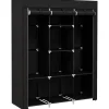 Discount HOMCOM Stoffschrank mit Kleiderstange 8 Ebenen Faltbar Schwarz 125 x 43 x162,5cm