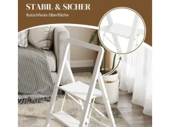 Outlet HOMCOM Trittleiter Aluminium 49,5L x 41,5B x 82,6H cm Weiß