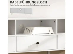 Discount HOMCOM TV Schrank TV Board mit Schubladen 3 Offenen Fächern Weiß