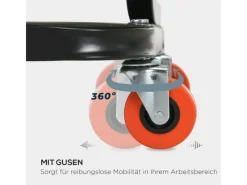 HOMCOM Werkstatthocker mit Ablage Gepolstert Sitzkissen Stahl Rot