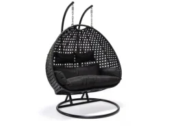 Outlet Home Deluxe Hängesessel Twin Polyrattan Schwarz