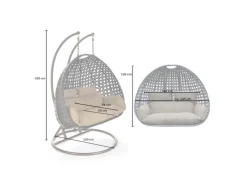 Outlet Home Deluxe Hängesessel Twin Polyrattan Schwarz