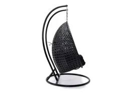 Outlet Home Deluxe Hängesessel Twin Polyrattan Schwarz