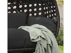 Outlet Home Deluxe Hängesessel Twin Polyrattan Schwarz