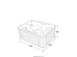 Home Deluxe Outdoor Whirlpool Beach Pure 210 x 155 x 83 cm Dunkelgrau-Weiß