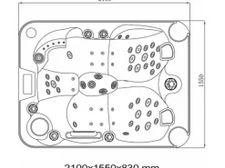 Home Deluxe Outdoor Whirlpool Beach Pure 210 x 155 x 83 cm Dunkelgrau-Weiß