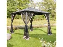 Home Deluxe Pavillon Azur 270 cm x 270 cm x 200 cm Solar-LED-Beleuchtung