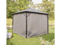 Home Deluxe Pavillon Azur 270 cm x 270 cm x 200 cm Solar-LED-Beleuchtung