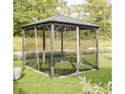 Home Deluxe Pavillon Azur 270 cm x 270 cm x 200 cm Solar-LED-Beleuchtung