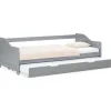 New Homestyle4u Ausziehbett 90 x 200 cm Grau 2506