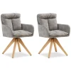 Hot Homestyle4u 2er Set Polsterstühle Drehbar in Grau 2851