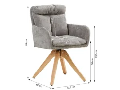 Hot Homestyle4u 2er Set Polsterstühle Drehbar in Grau 2851