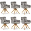 Online Homestyle4u 6er Set Polsterstühle Drehbar in Grau 2853