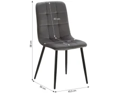 Sale Homestyle4u Esszimmerstuhl 4er Set in Anthrazit Samt 2328