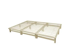 Homestyle4u Familienbett XXL 270x200 cm in Braun mit Lattenrost 2049