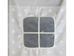 Sale Homestyle4u Hochbett 90x200 mit Vorhang in Sterne 1888 Weiß