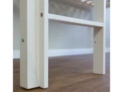 Homestyle4u Hochbett 90x200 mit Vorhang Lattenrost Matratze Rutsche in Weiß Pirat 2546