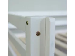 Homestyle4u Hochbett 90x200 mit Vorhang Lattenrost Matratze Rutsche in Weiß Pirat 2546