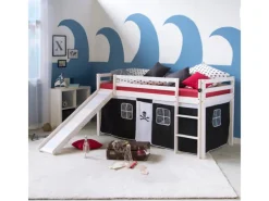 Homestyle4u Hochbett 90x200 mit Rutsche Pirat 1542
