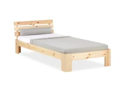 Homestyle4u Holzbett 90 x 200 cm mit Lattenrost in Braun 2191