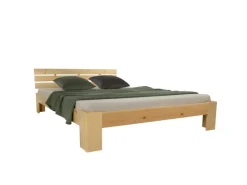 Homestyle4u Holzbett 180 x 200 cm mit Lattenrost in Braun 1839