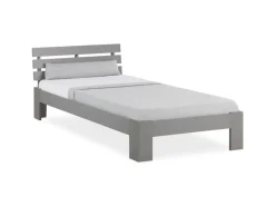 Discount Homestyle4u Holzbett 90x200 mit Lattenrost in 2035 Grau