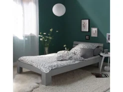 Discount Homestyle4u Holzbett 90x200 mit Lattenrost in 2035 Grau