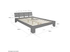 Homestyle4u Holzbett 180x200 mit Lattenrost in 2039