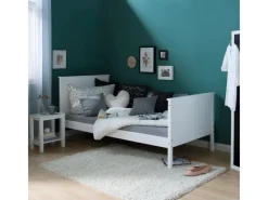 Homestyle4u Jugendbett Holzbett 90 x 200 cm Einzelbett Bettgestell Weiß 1419