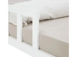 Best Homestyle4u Kinderbett mit Rausfallschutz 120x200 cm Bodenbett Lattenrost 2838 Weiß