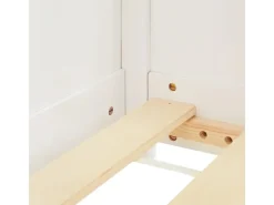 New Homestyle4u Kinderbett Weiß Hausbett mit Rausfallschutz 90x200 cm Bodenbett 2811