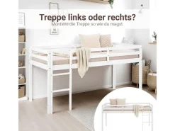 Online Homestyle4u Kinderbett 90x200 mit Lattenrost in 2252 Weiß