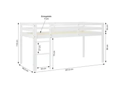 Online Homestyle4u Kinderbett 90x200 mit Lattenrost in 2252 Weiß
