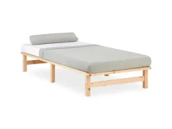 Homestyle4u Palettenbett 90 x 200 cm mit Lattenrost in Braun 1908