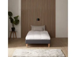 Homestyle4u Polsterbett mit Lattenrost 90x200 cm in Grau 1984