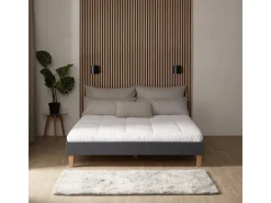 New Homestyle4u Polsterbett mit Lattenrost 160x200 cm in Grau 1982