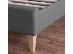 Homestyle4u Polsterbett 160x200 cm Bett Doppelbett mit Lattenrost Grau 1733