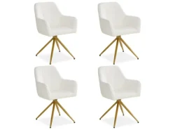 Homestyle4u Polsterstuhl Drehbar 4er Set in Beige 2731