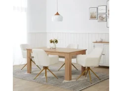 Homestyle4u Polsterstuhl Drehbar 4er Set in Beige 2731