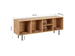 Discount Homestyle4u TV Board Holz TV-Schrank Lowboard Unterschrank Sideboard 140cm