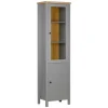 Homestyle4u Vitrine Highboard Kommode Wohnzimmerschrank Holz Grau