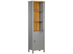 Homestyle4u Vitrine Highboard Kommode Wohnzimmerschrank Holz Grau