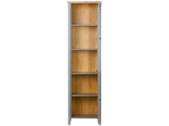 Homestyle4u Vitrine Highboard Kommode Wohnzimmerschrank Holz Grau