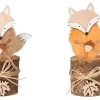 House of Seasons Fuchs 2-fach Sortiert 7,5 cm x 7,5 cm x 18 cm Braun-Orange