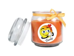 HS Candle Duftkerze & Bonbon Glas Danke Orange Honigmelone