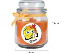 HS Candle Duftkerze & Bonbon Glas Danke Orange Honigmelone